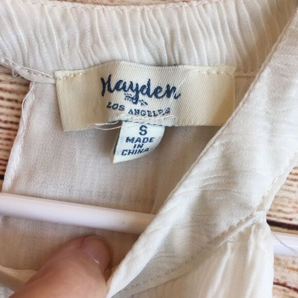 HAYDEN LA CREAM AND GREEN MINI DRESS - Picture 4 of 6